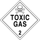 DOT Shipping Labels: Hazard Class 2: Toxic Gas
