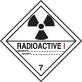 DOT Shipping Labels: Hazard Class 7: Radioactive I