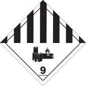 DOT Shipping Labels: Hazard Class 9 - Lithium Battery