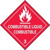 Bilingual DOT Shipping Labels: Hazard Class 3: Combustible Liquid (English, Español)