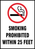 Smoking Control Sign: Smoking Prohibited Within 25 Feet