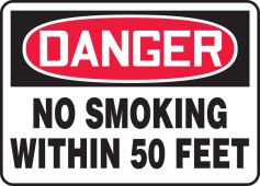 OSHA Danger Safety Sign: No Smoking Within 50 Feet