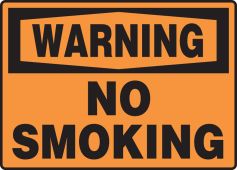 OSHA Warning Safety Sign: No Smoking