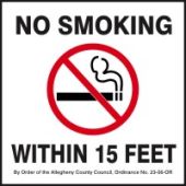 Safety Sign: No Smoking Within 15 Feet