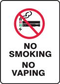 Safety Sign: No Smoking - No Vaping (Portrait)