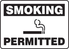 Smoking Safety Sign: Permitted