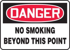 OSHA Danger Safety Sign: No Smoking Beyond This Point