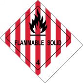 Proper Shipping Name Label: Hazard Class 4 - Flammable Solid