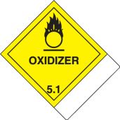 Proper Shipping Name Label: Hazard Class 5 - Oxidizer