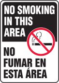 Spanish Bilingual Smoking Control Sign: No Smoking In This Area