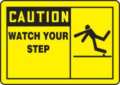 OSHA Caution Safety Label: Watch Your Step