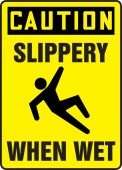 OSHA Caution Safety Sign: Slippery When Wet