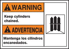 BILINGUAL ANSI SIGN - CYLINDERS