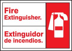 Bilingual ANSI Safety Sign: Fire Extinguisher