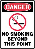 OSHA Danger Safety Sign: No Smoking Beyond This Point