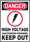 OSHA Danger Safety Sign: High Voltage - Unauthorized Personnel Keep Out