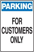 Parking Sign: For Customers Only