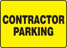 Safety Sign: Contractor Parking