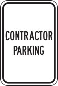 Safety Sign: Contractor Parking