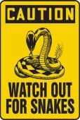 OSHA Caution Safety Sign: Watch Out For Snakes