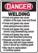 OSHA Danger Safety Sign: Welding Danger Chart