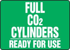 Cylinder & Compressed Gas Sign: Full CO2 Cylinders - Ready For Use