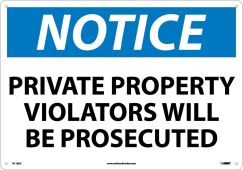 LARGE FORMAT NOTICE PRIVATE PROPERTY SIGN