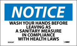 WASH HANDS BEFORE LEAVING AS A SANITARY LABEL