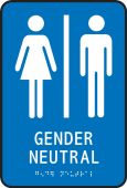 ADA Braille Gender-Neutral Sign: Gender Neutral Restroom