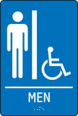 ADA Braille Tactile Sign: Handicap Accessible Men's Restroom