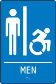 ADA Braille Tactile Sign: Handicap Accessible Men's Restroom