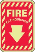 Glow-In-The-Dark Safety Sign: Fire Extinguisher