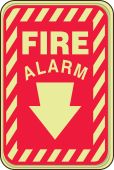 Glow-In-The-Dark Safety Sign: Fire Alarm