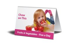 WorkHealthy™ Table Top Signs: Chew On This - Fruits And Vegetables