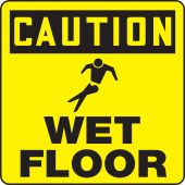 OSHA Caution Sign Holder Labels: Wet Floors