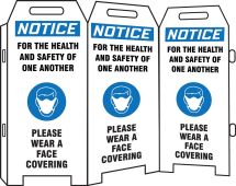 OSHA Notice Triple-sided Fold-Ups® Safety Sign: For The Health And Safety Of One Another Please Wear A Face Covering