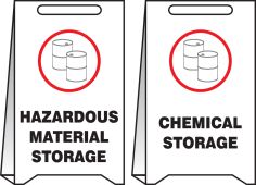 Reversible Fold-Ups® Floor Sign: Hazardous Material Storage - Chemical Storage