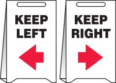 Reversible Fold-Ups® Floor Sign: Keep Left - Keep Right