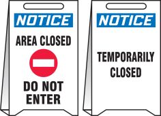 OSHA Notice Reversible Fold-Ups® Floor Sign: Area Closed Do Not Enter - Temporarily Closed