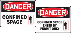 OSHA Danger Quik Sign Fold-Ups®: Confined Space / Confined Space Enter By Permit Only