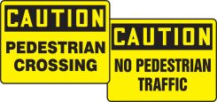OSHA Caution Quik Sign Fold-Ups®: Pedestrian Crossing / No Pedestrian Traffic