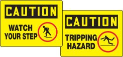 OSHA Caution Quik Sign Fold-Ups®: Watch Your Step / Tripping Hazard