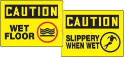 OSHA Caution Quik Sign Fold-Ups®: Wet Floor / Slippery When Wet