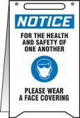 OSHA Notice Fold-Ups® Safety Sign: For The Health And Safety Of One Another Please Wear A Face Covering