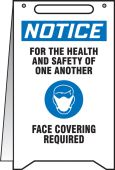 OSHA Notice Fold-Ups® Safety Sign: For The Health And Safety Of One Another Please Face Covering Required