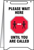 Fold-Ups® Safety Sign: Please Wait Here Until You Are Called