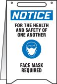OSHA Notice Fold-Ups® Safety Sign: For The Health And Safety Of One Another Face Mask Required