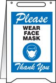 Fold-Ups® Safety Sign: Please Wear Face Mask Thank You