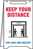Fold-Ups® Safety Sign: Keep Your Distance Stay Safe And Healthy