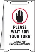 Fold-Ups® Safety Sign: Please Wait For Your Turn
